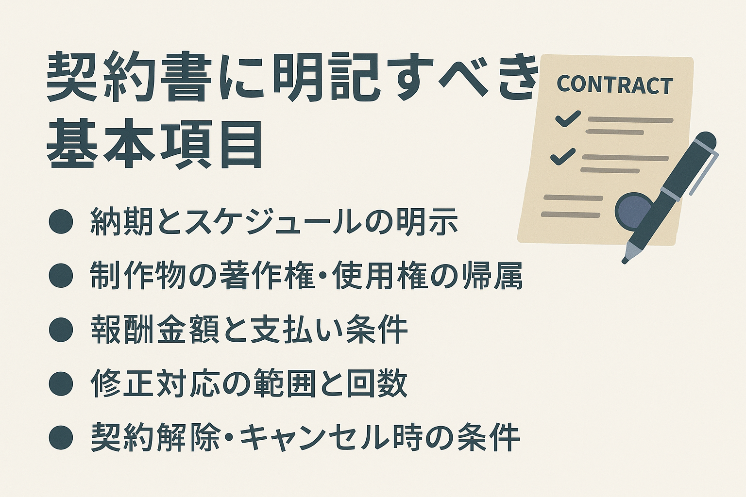 契約書に明記すべき基本項目