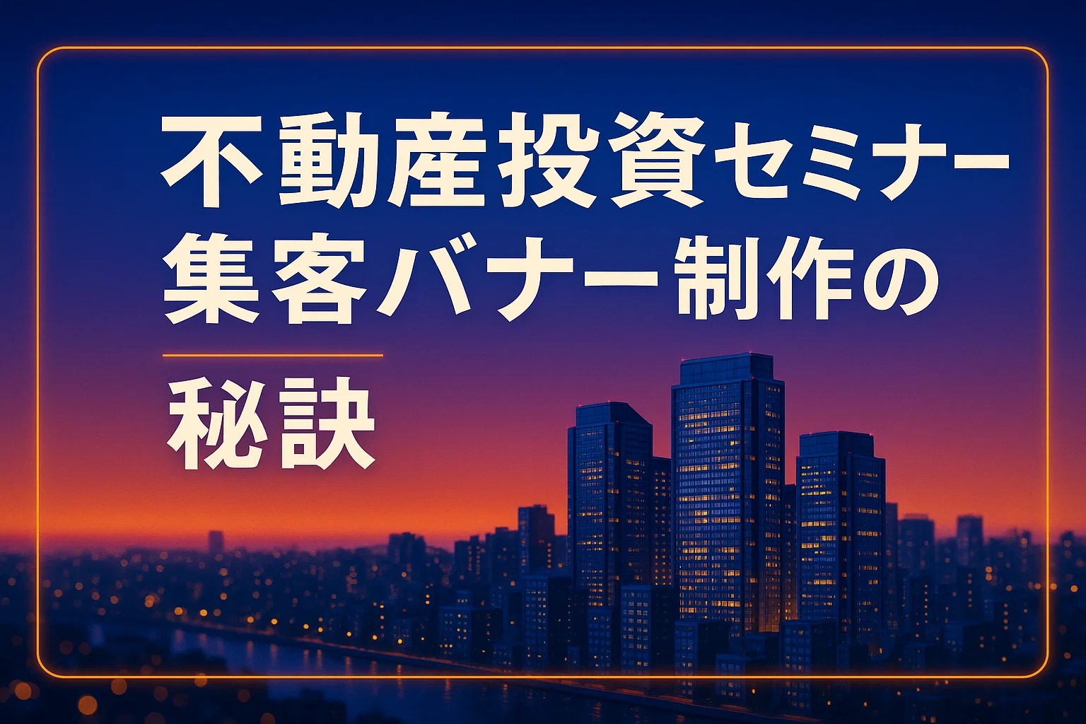 不動産投資セミナー集客バナー制作の秘訣