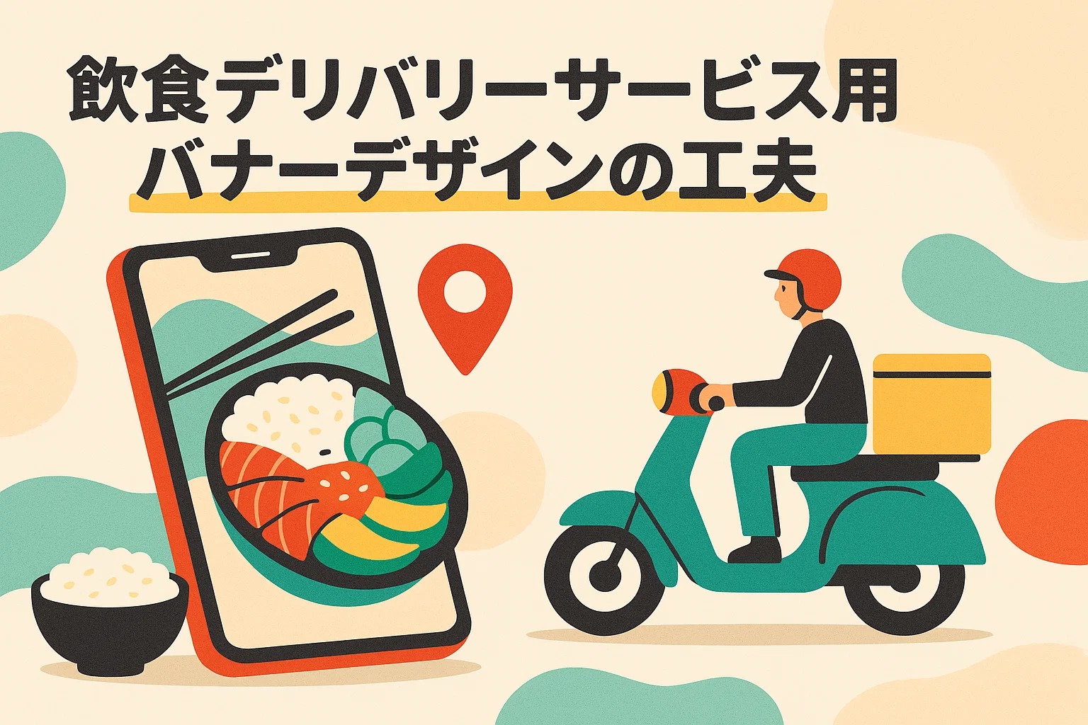 飲食デリバリーサービス用バナーデザインの工夫