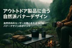 アウトドア製品に合う自然派バナーデザイン