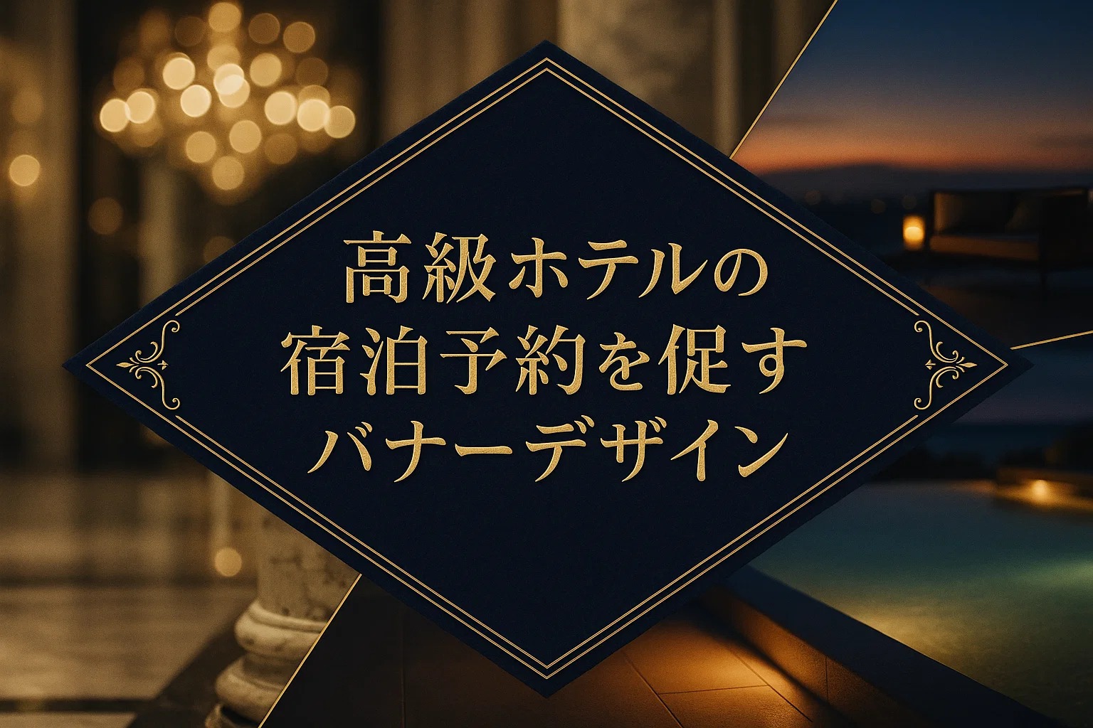 高級ホテルの宿泊予約を促すバナーデザイン