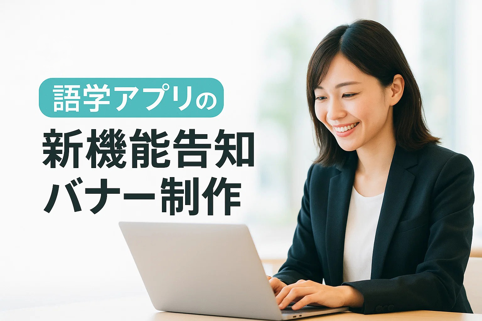 語学アプリの新機能告知バナー制作