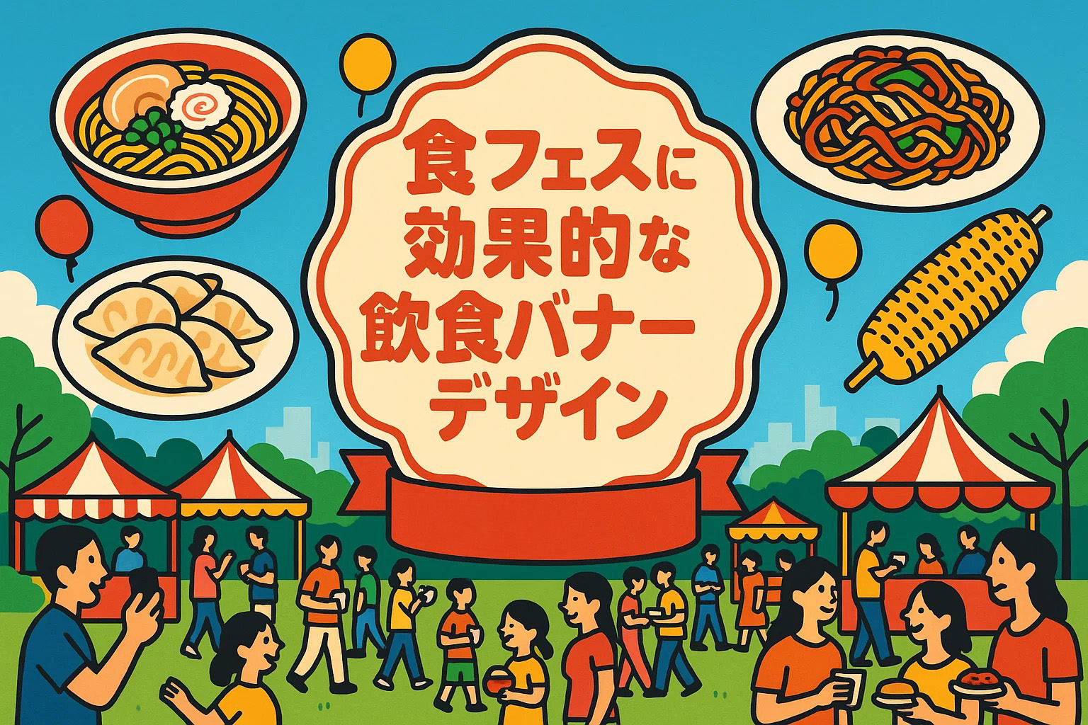 食フェスイベントに効果的な飲食バナーデザイン