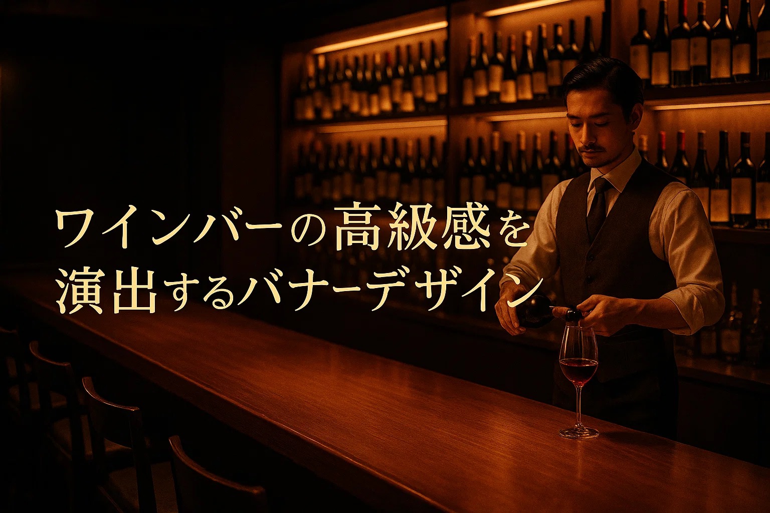 ワインバーの高級感を演出するバナーデザイン