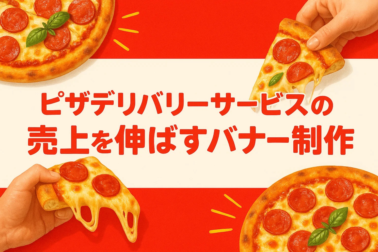 ピザデリバリーサービスの売上を伸ばすバナー制作