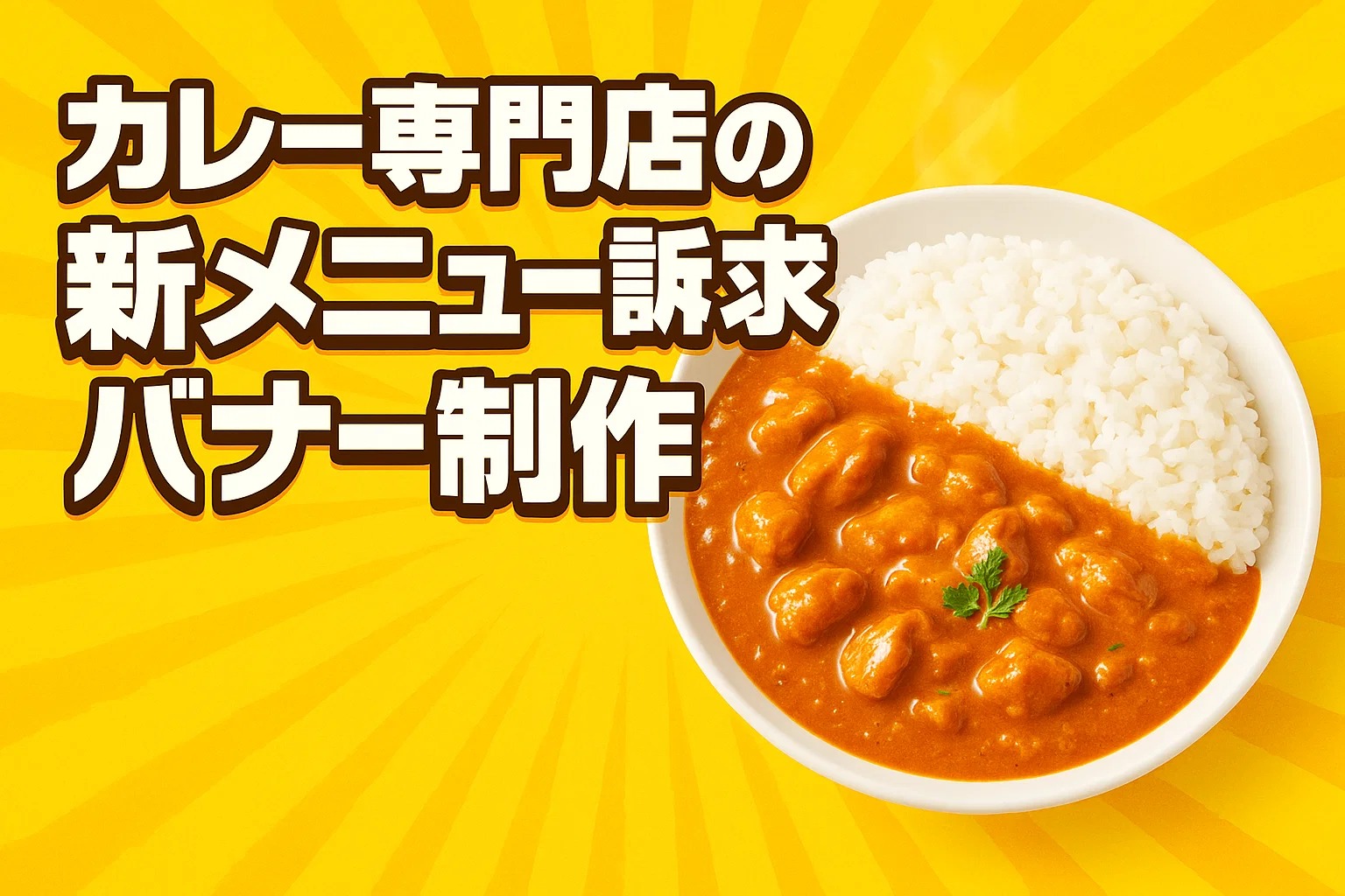 カレー専門店の新メニュー訴求バナー制作