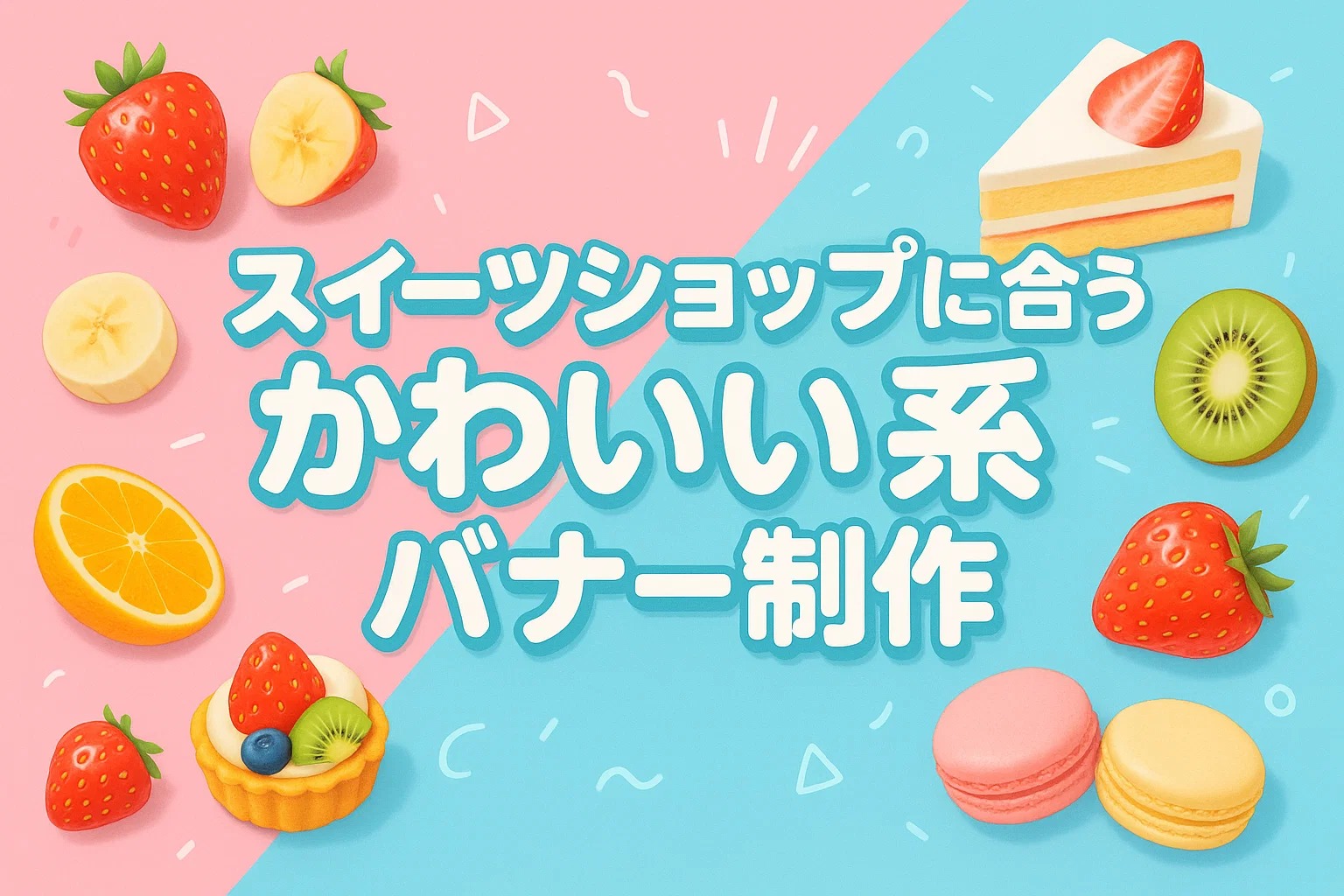 スイーツショップに合うかわいい系バナー制作