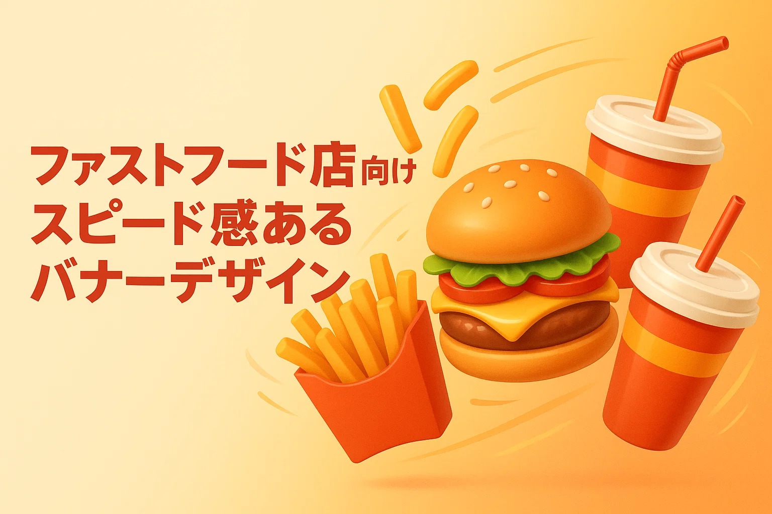 ファストフード店向けスピード感あるバナーデザイン