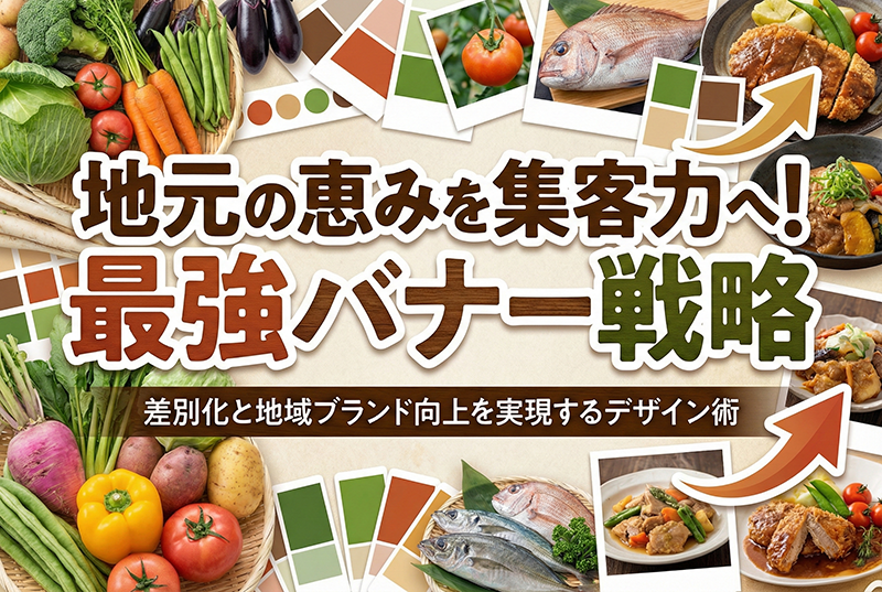 地元食材をアピールする飲食店バナーデザイン