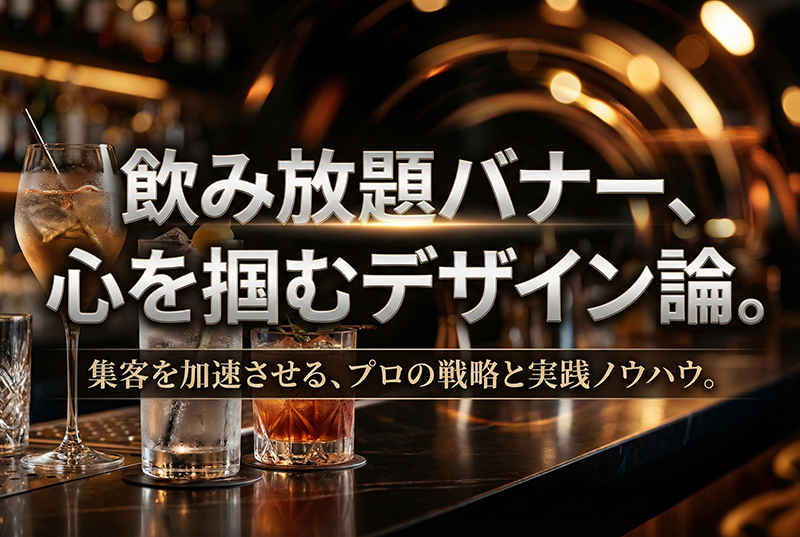 飲み放題プランを訴求するバナー制作