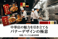 中華料理店向け鮮やかなバナーデザイン