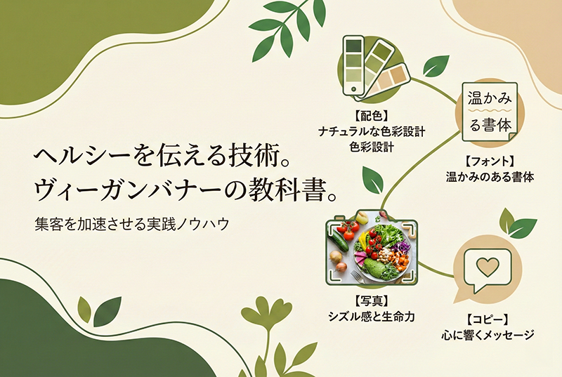 ヴィーガンレストラン向けヘルシー感あるバナー制作