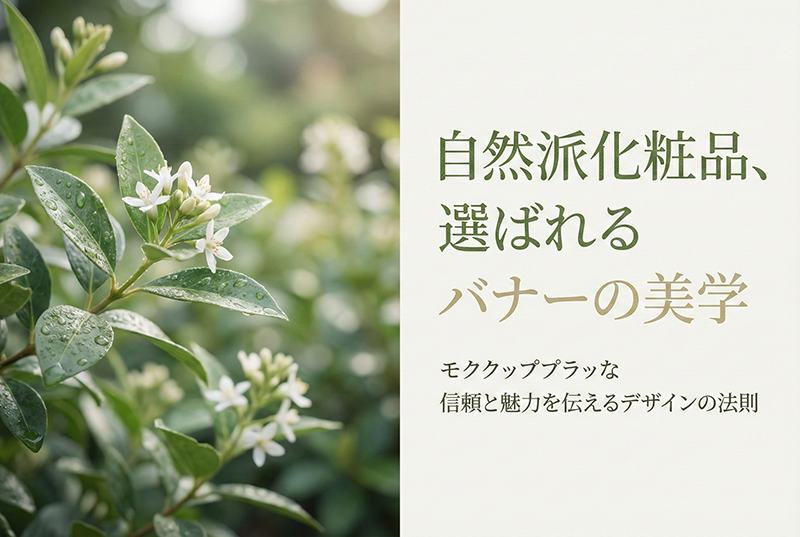 自然派化粧品に適したナチュラル感あるバナー制作