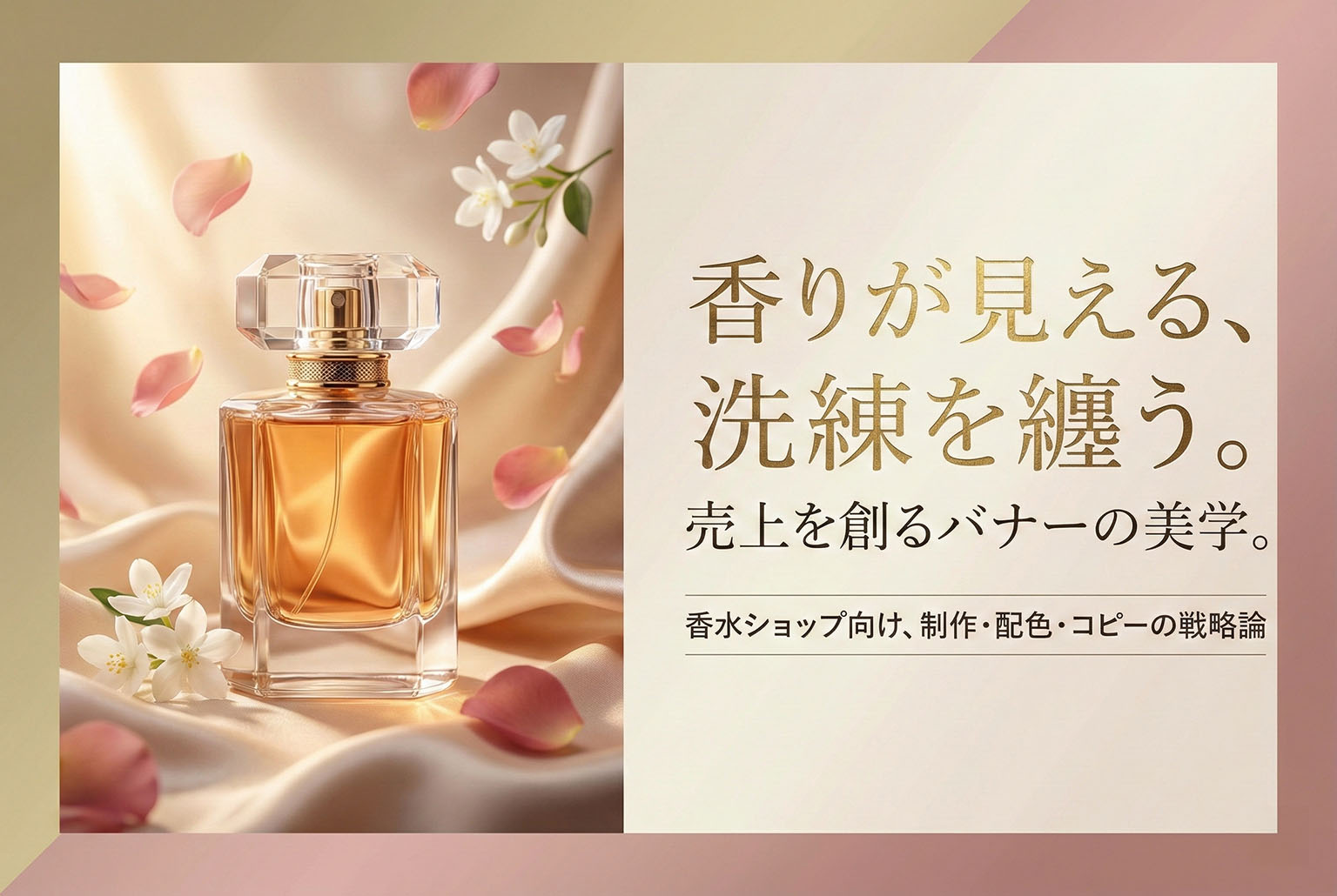香水ショップに合うエレガントなバナー制作