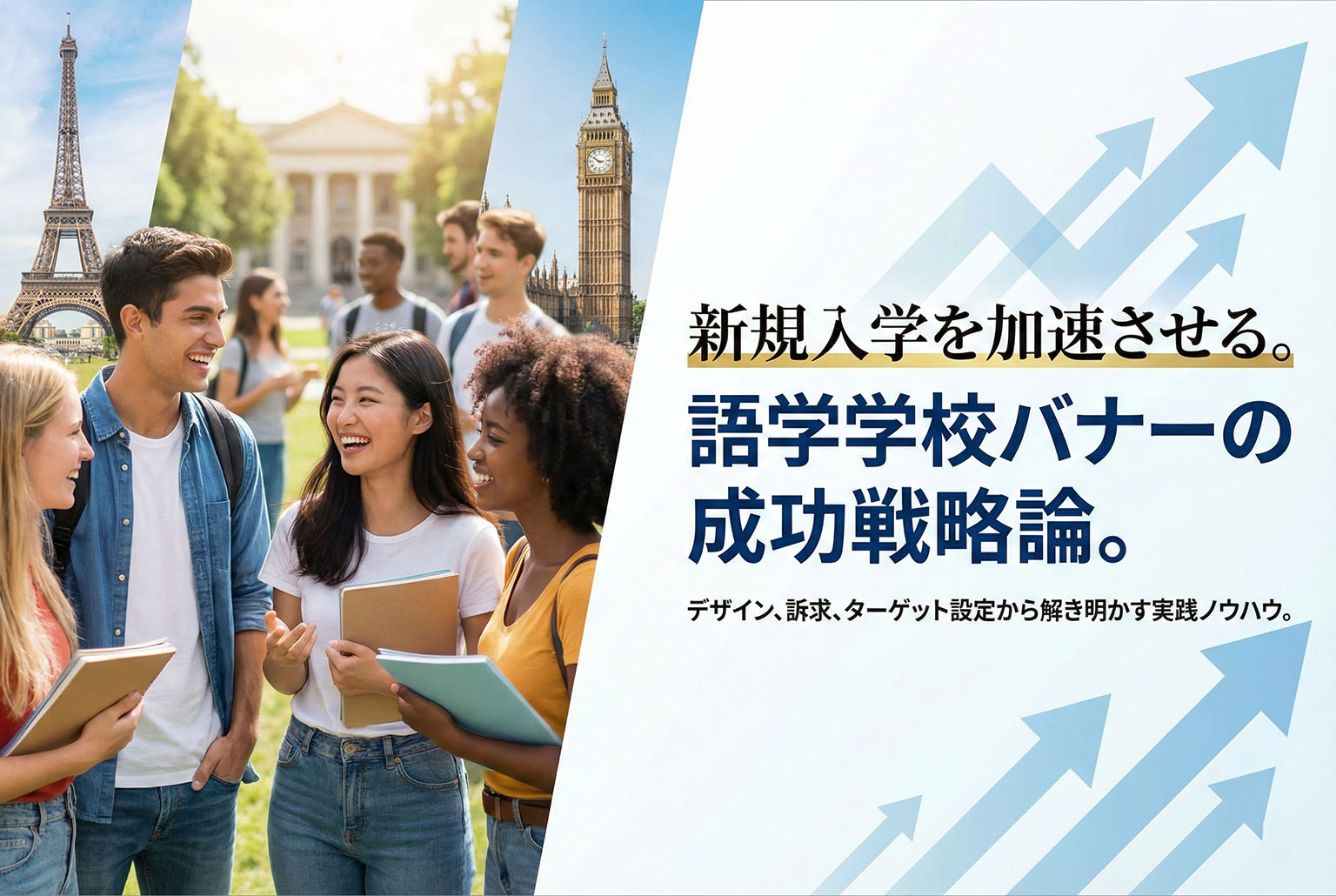 語学学校の新規入学キャンペーンバナー制作