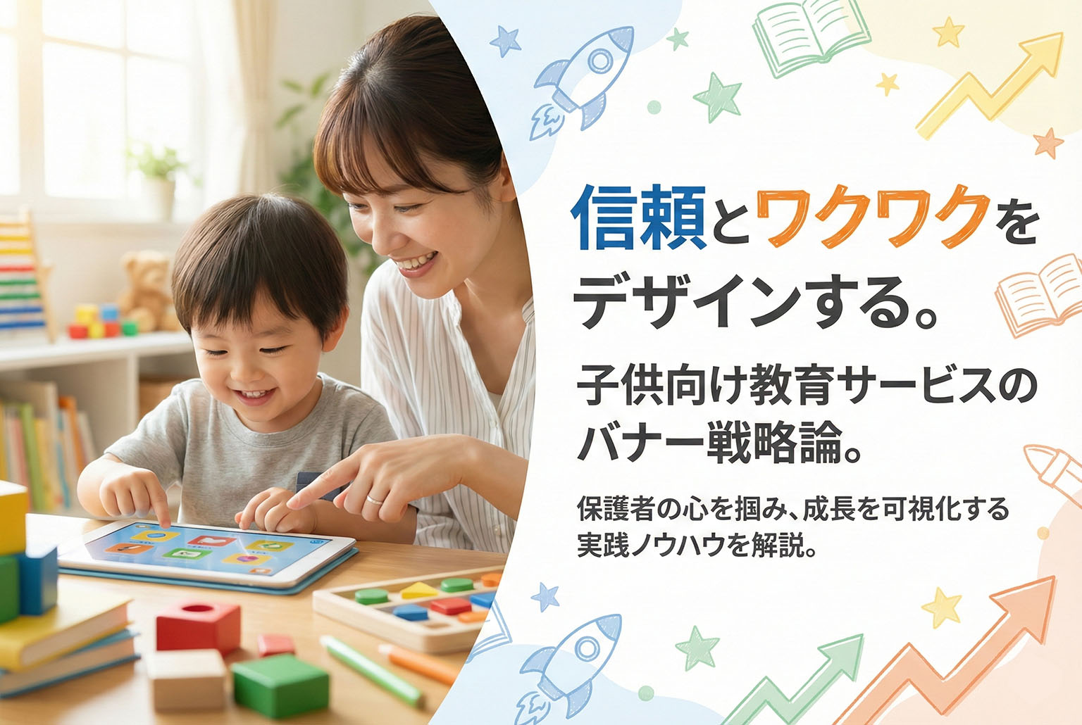 子供向け教育サービスに適したバナーデザイン