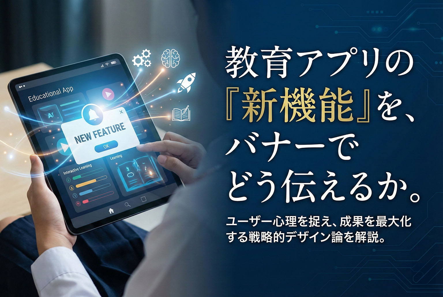 教育アプリの新機能紹介バナー制作