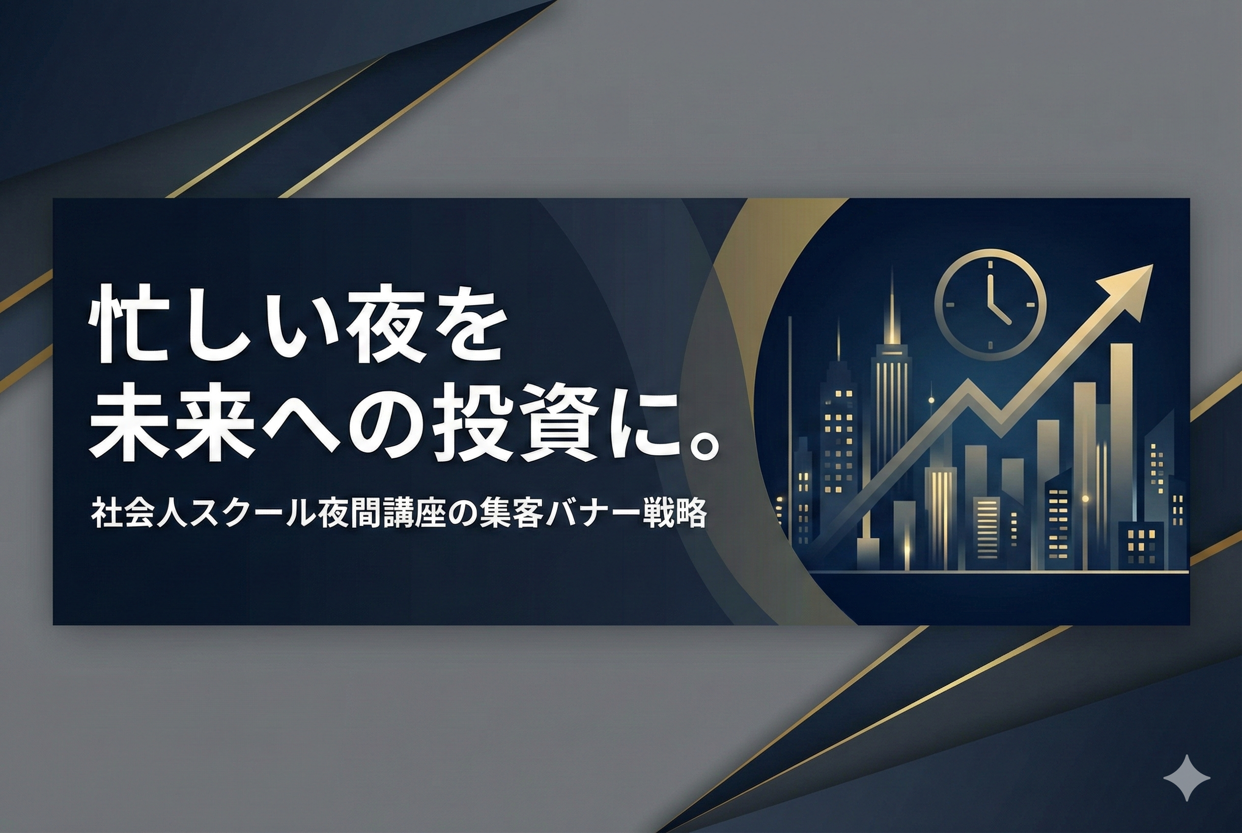 社会人スクールの夜間講座向けバナー制作