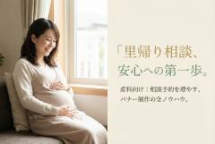 産科の里帰り出産相談を案内するバナー制作