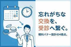 眼科のコンタクトレンズ定期交換案内バナー