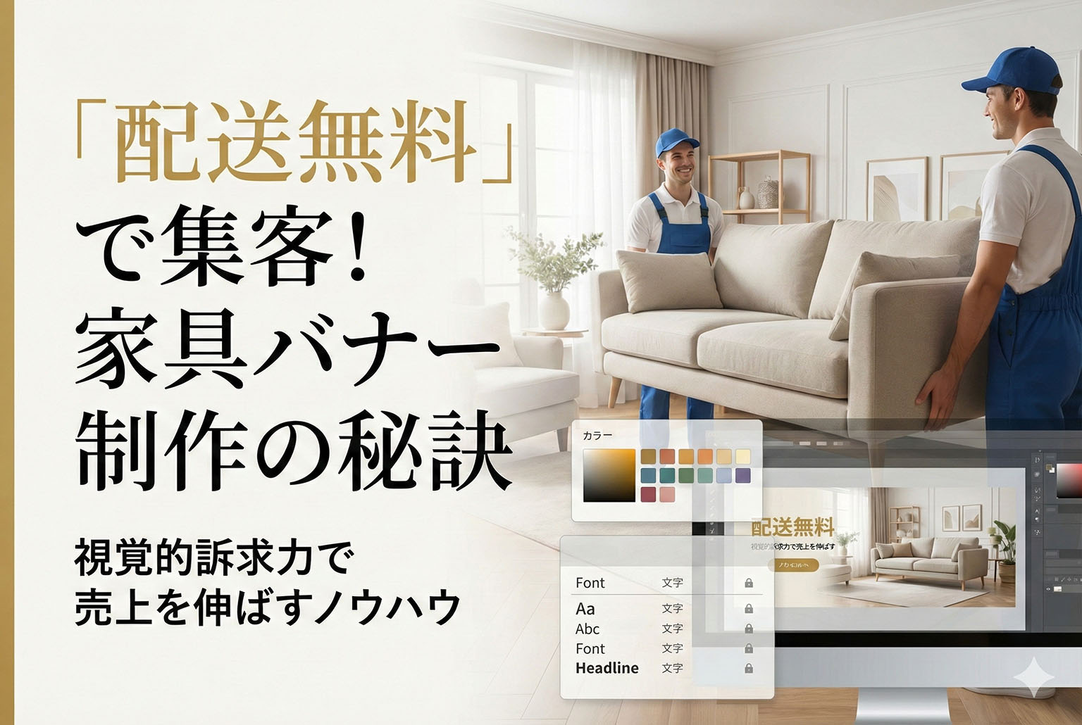 家具店の配送無料キャンペーン用バナー制作