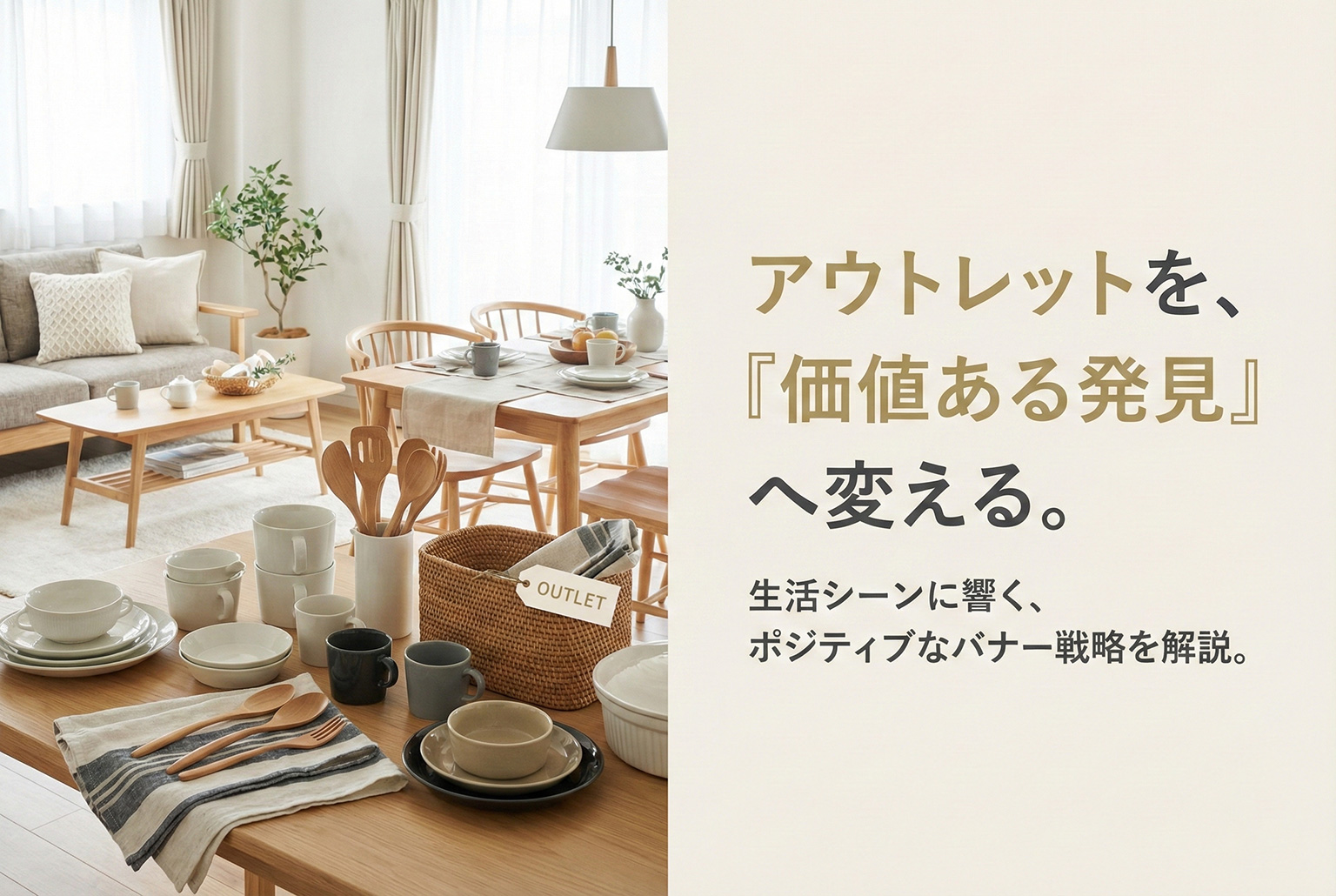 生活雑貨店のアウトレット特集バナー制作