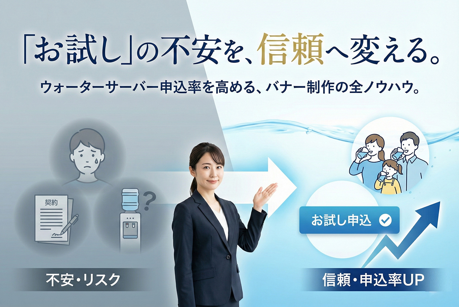 ウォーターサーバーのお試し申込バナー制作