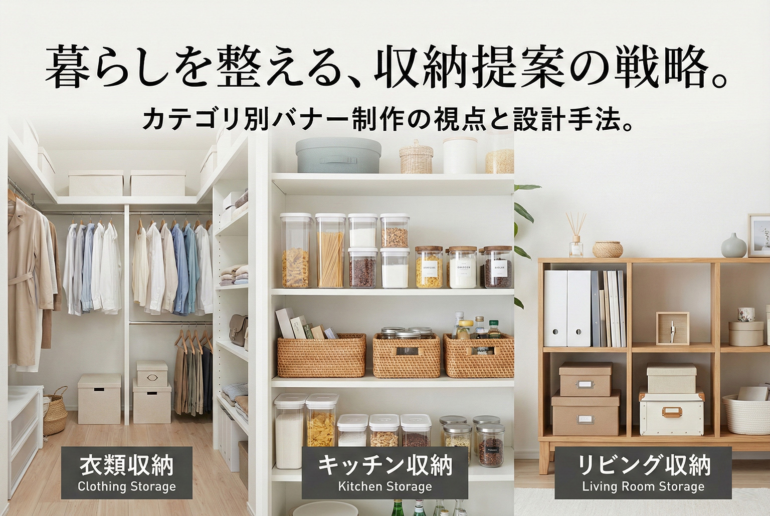 収納用品のカテゴリ別提案バナー制作