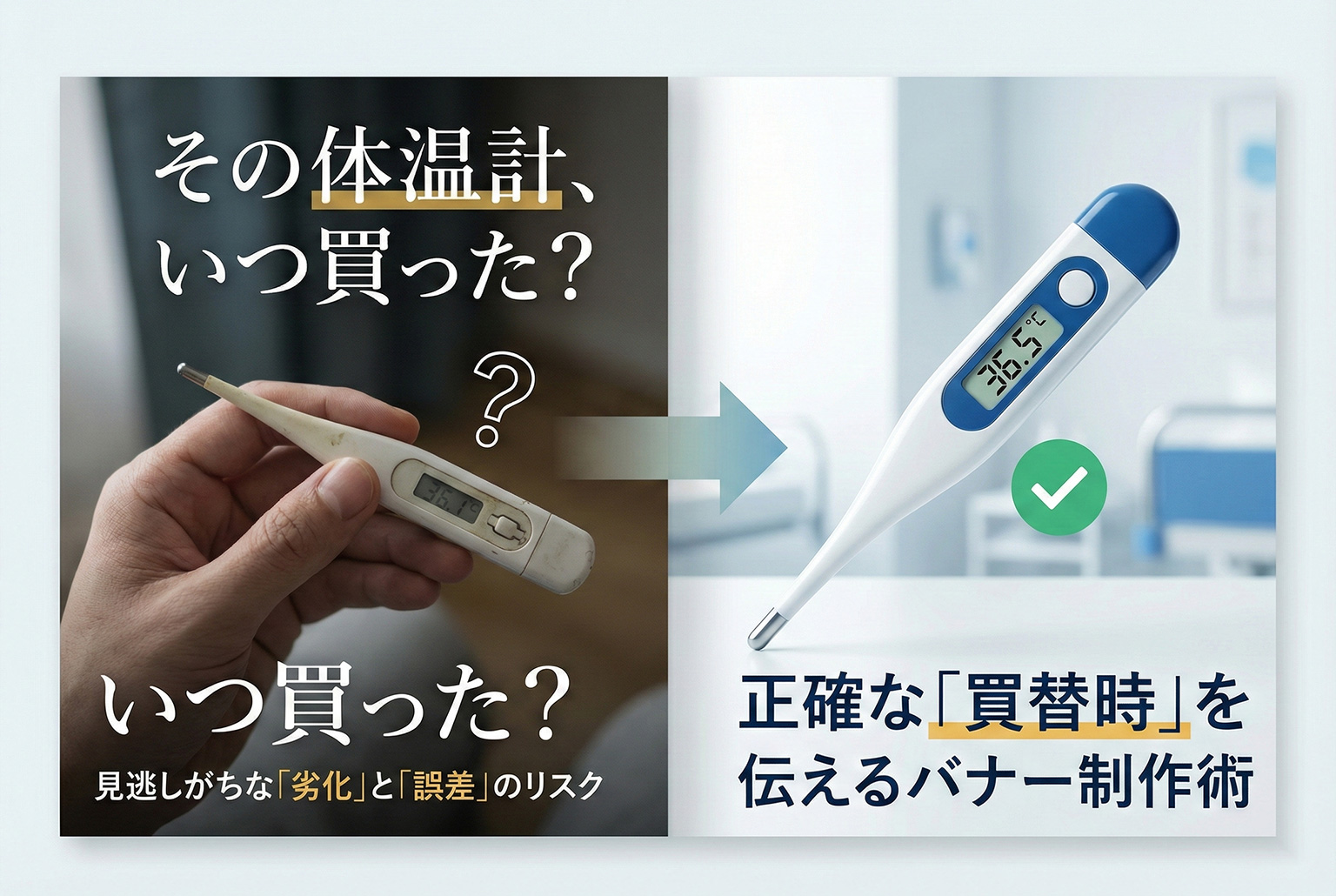 体温計買替の目安を案内するバナー制作