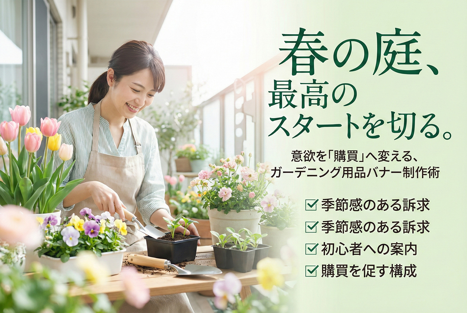 ガーデニング用品の春支度バナー制作