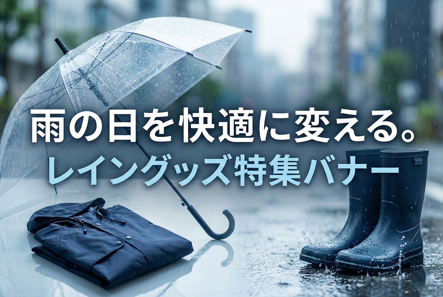 梅雨対策のレイングッズ特集バナー制作