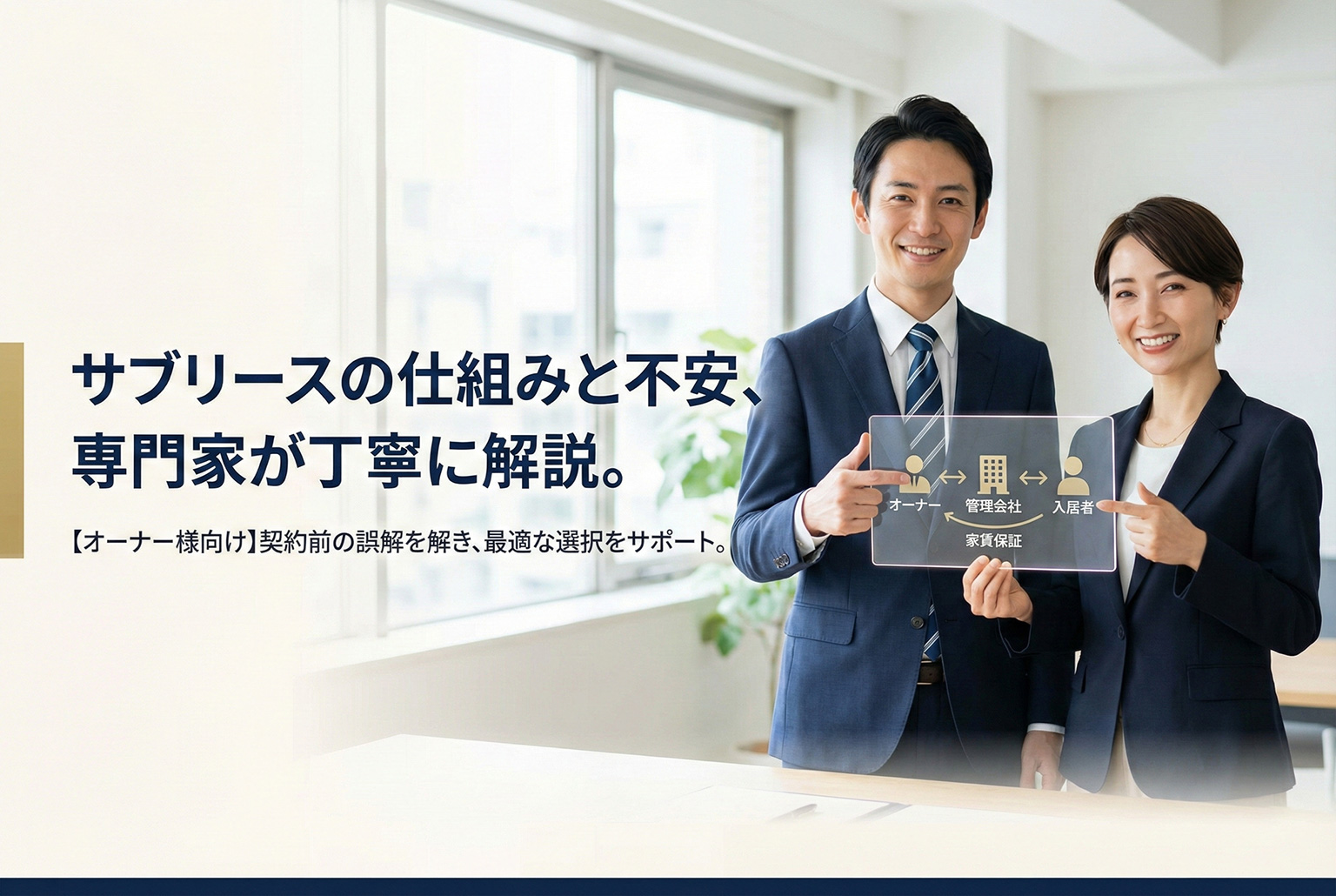 サブリース説明問い合わせを増やす不動産バナー