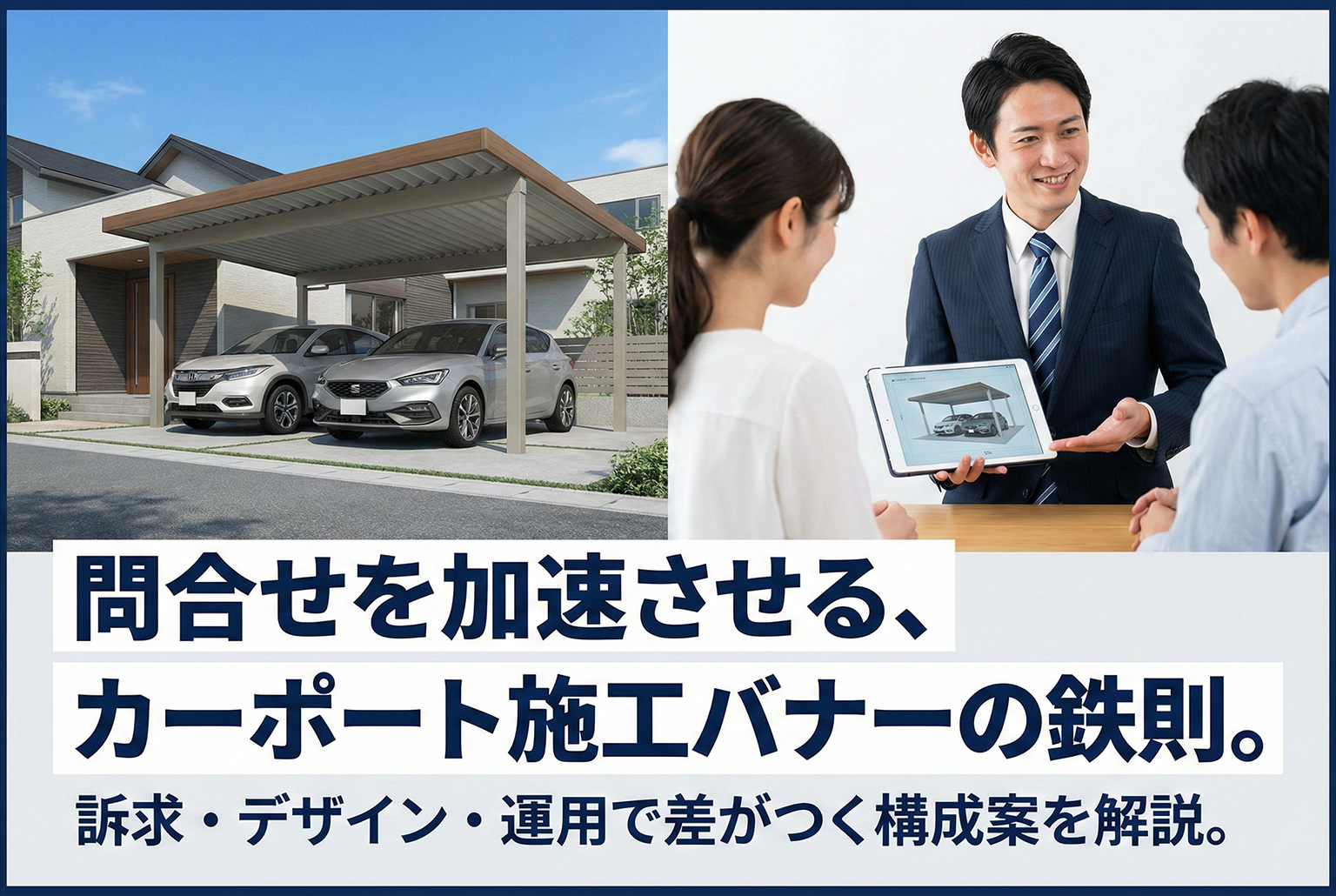 カーポート施工の問合せを増やすバナー構成