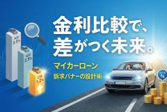 マイカーローンの金利比較を伝える金融バナー設計