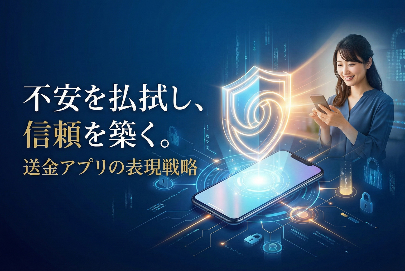 送金アプリの安全性を伝えるバナーコピー