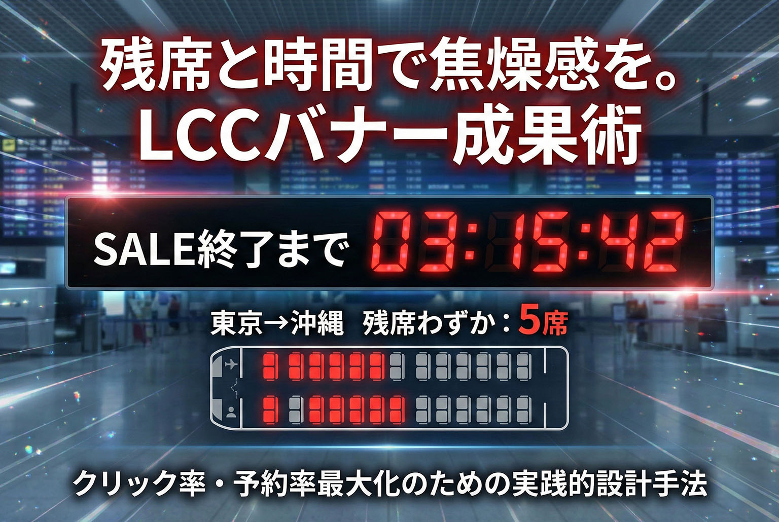 LCCセールの残席訴求を活かすカウントダウンバナー