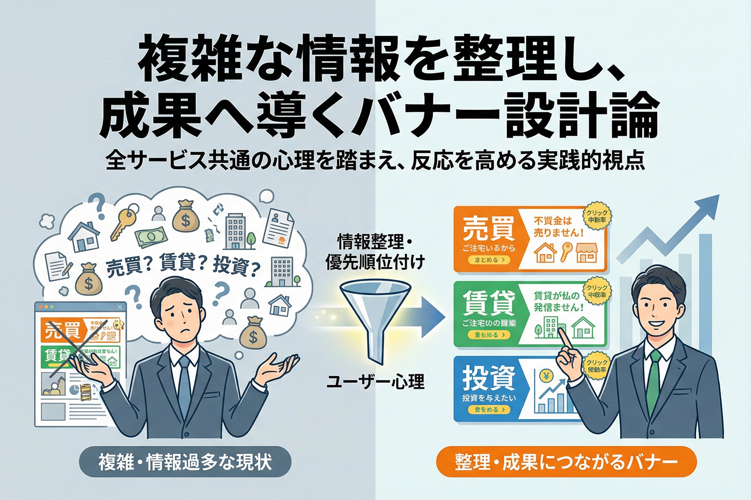 不動産サービスの訴求点を整理するバナー設計