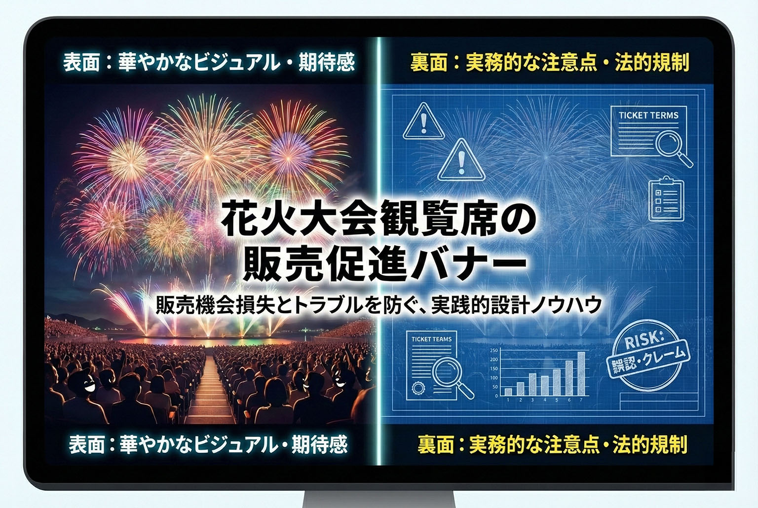 花火大会観覧席の販売促進バナーの注意点