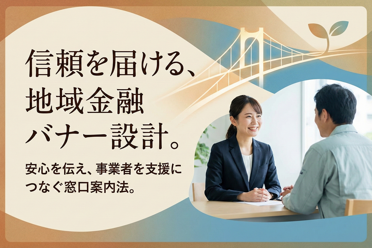 地域金融の相談窓口を案内するバナー設計