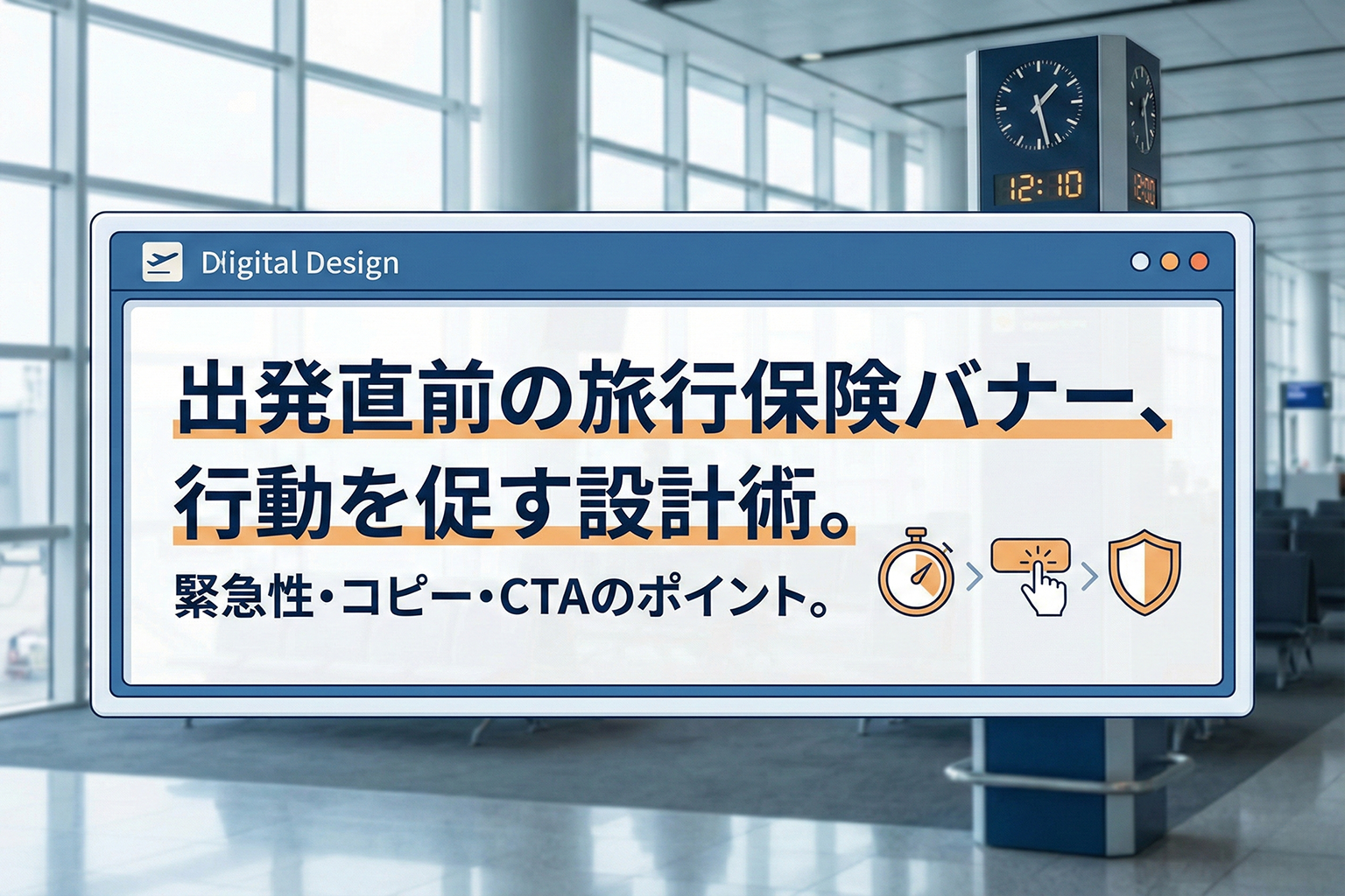 旅行保険の出発前申込を促す緊急性表現