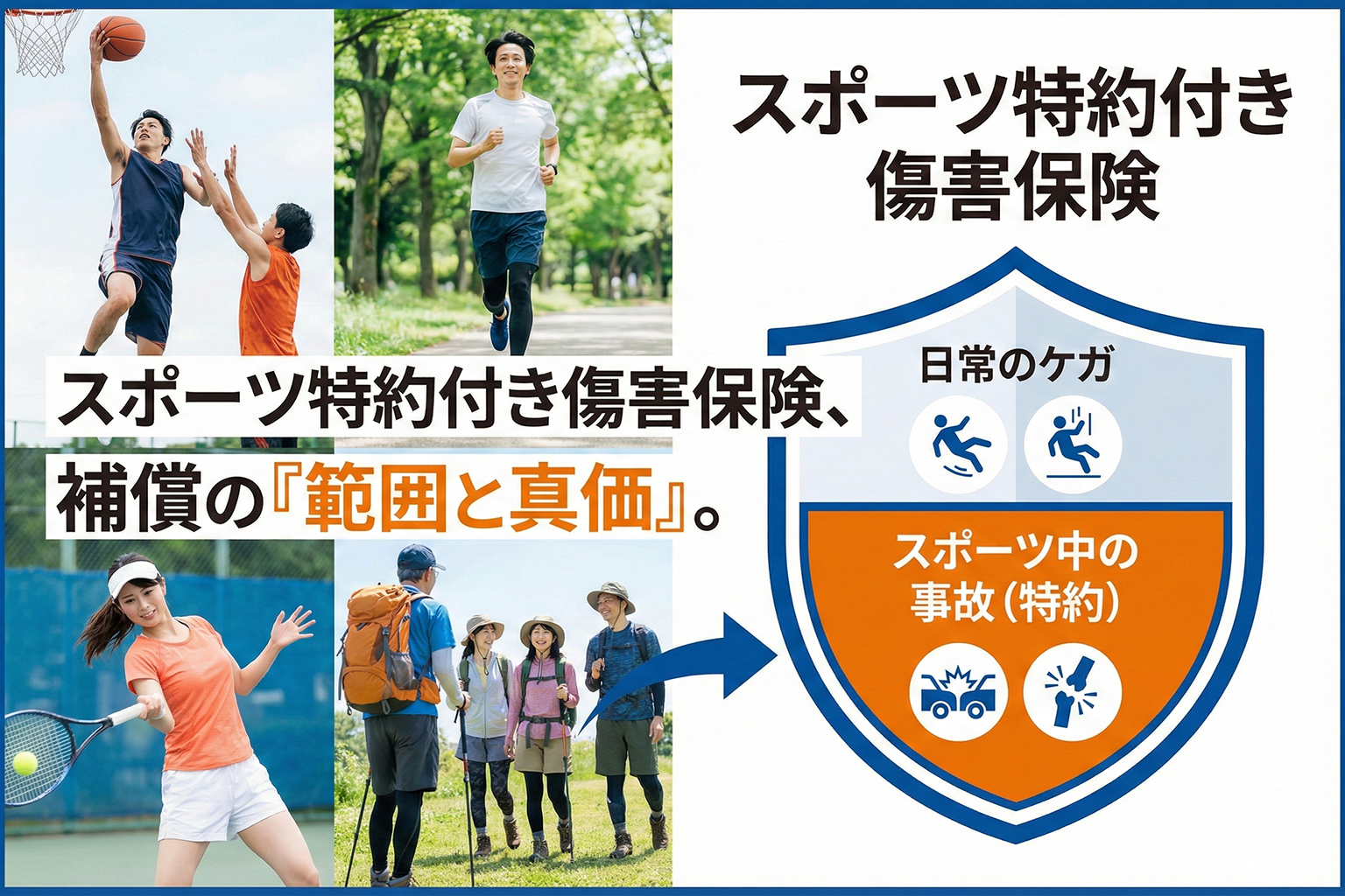 傷害保険のスポーツ向け特約を訴求するバナー