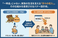 収入保障保険の仕組みを簡潔に伝えるバナー