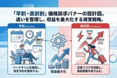 早割・直前割の違いを整理する価格訴求バナー