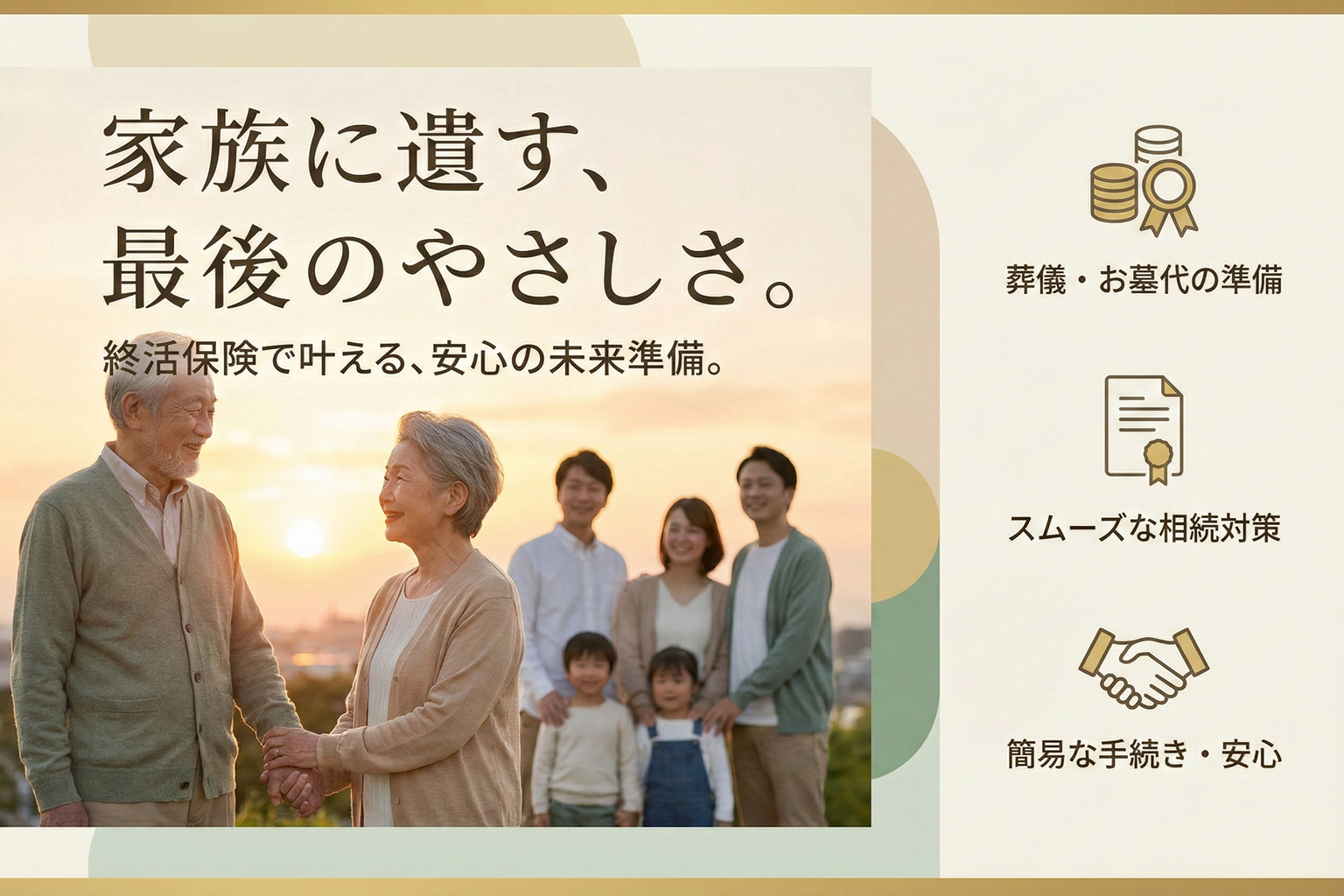 終活保険の特徴を整理する訴求バナー