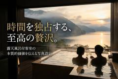 露天風呂付客室の価値を伝える写真設計バナー