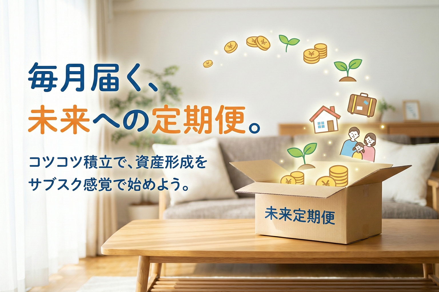 投資信託の積立申込を促す定期便風バナー設計