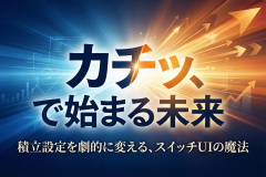 自動積立の設定率を高めるスイッチ型バナー