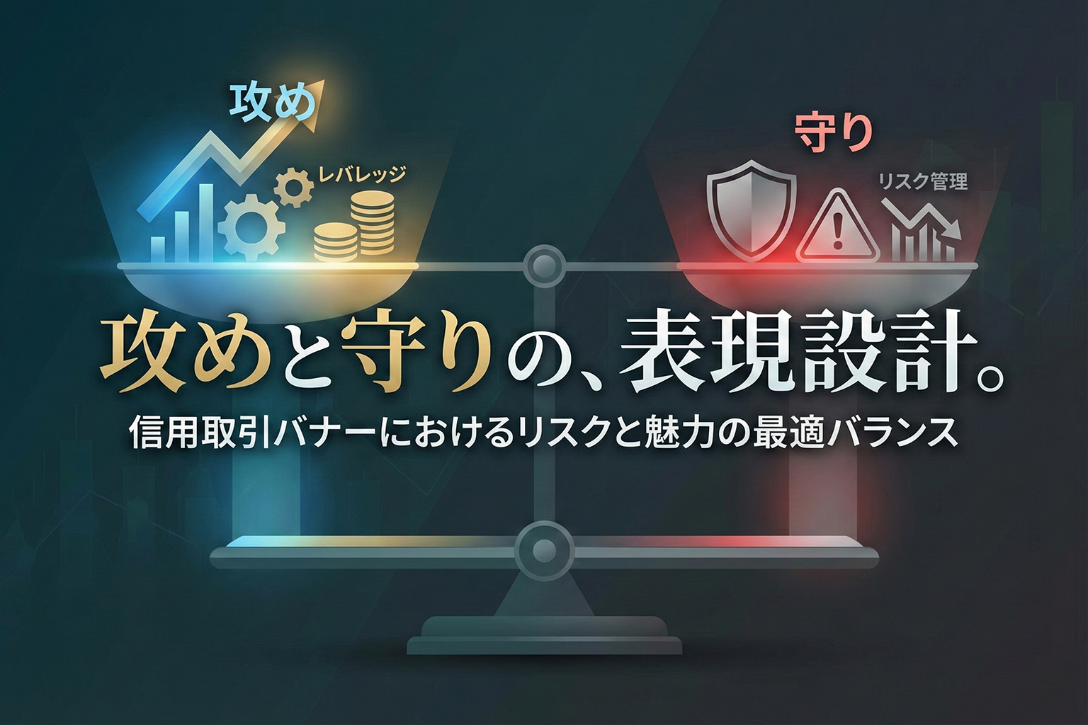 信用取引のリスク説明を簡潔に入れるバナー