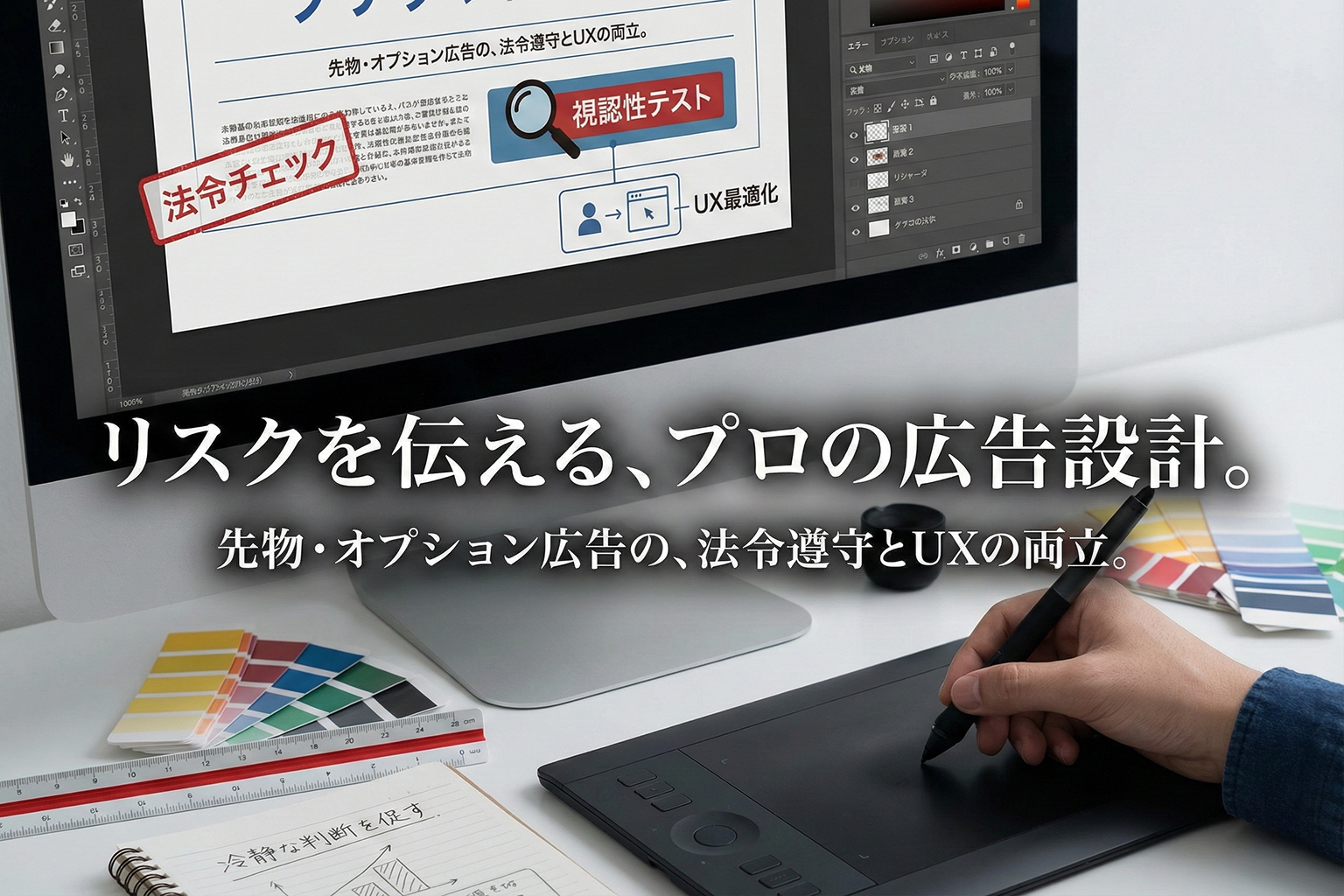 先物オプションの注意喚起表現に配慮したバナー