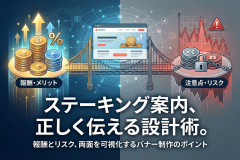 ステーキングの注意点を示す案内バナー